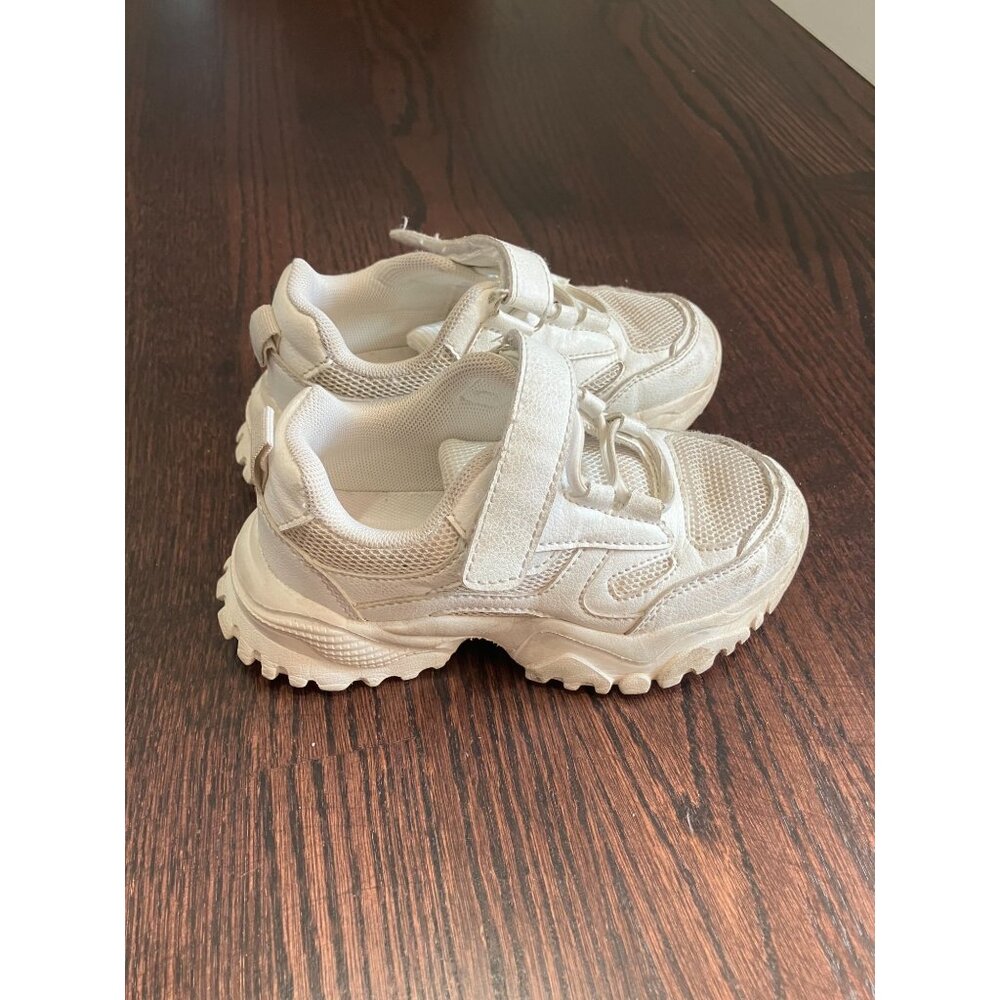 DSWED Unisex-Child Leather Lightweight Athletic Sneakers, White, Kids 11